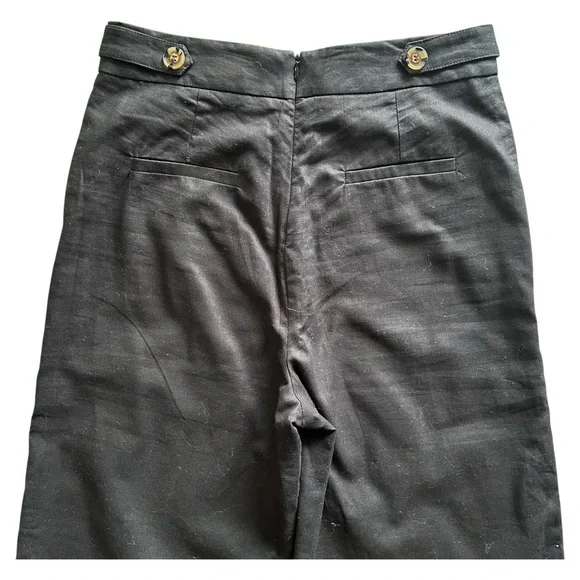 AQUA Bloomingdale’s Black Linen/Cotton High Waist Wide Leg Pants Medium NWT - Picture 6 of 8